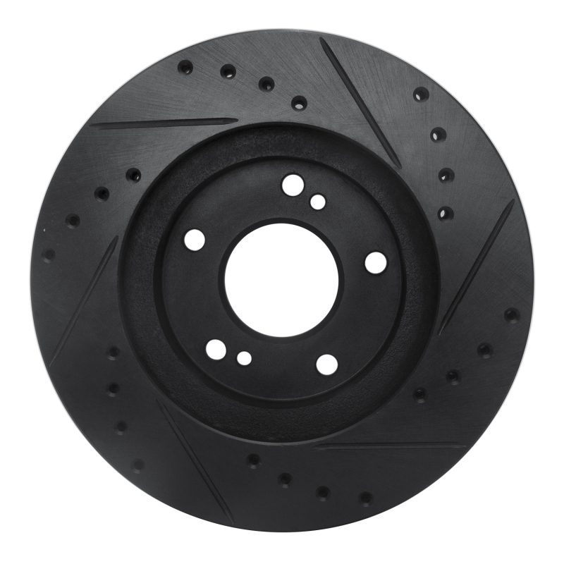 Infiniti I30 Brake Rotor (1) - Front Left - R1 Concepts - Drilled & Slotted - Black - `99-`01